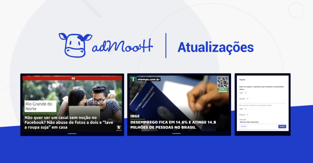 Instagram, Facebook e mais APPs na sua tela! - Atualizações adMooH Signage 2ª Geração e adMooH Mídia